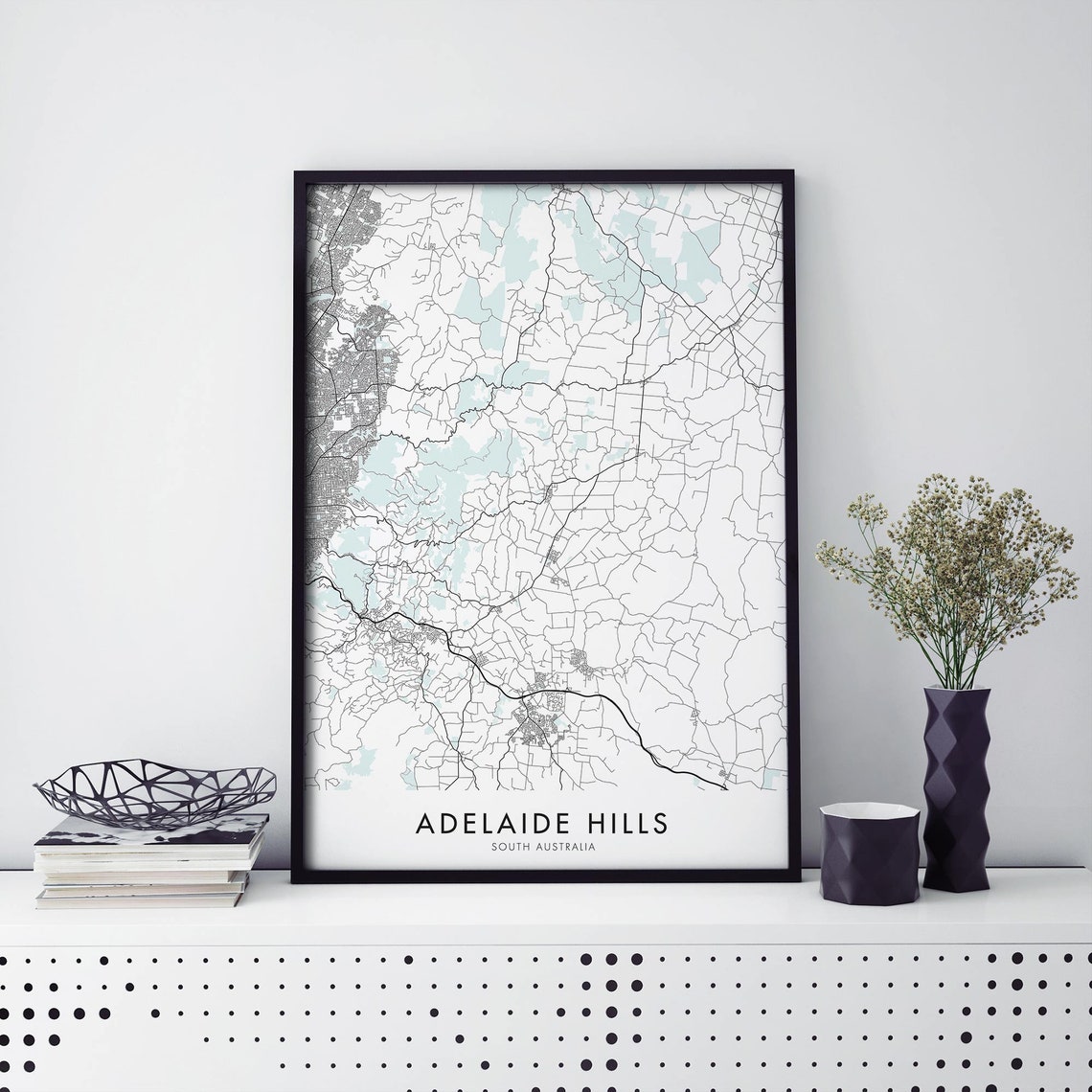 Adelaide Hills South Australia Minimalist City Map Art Poster