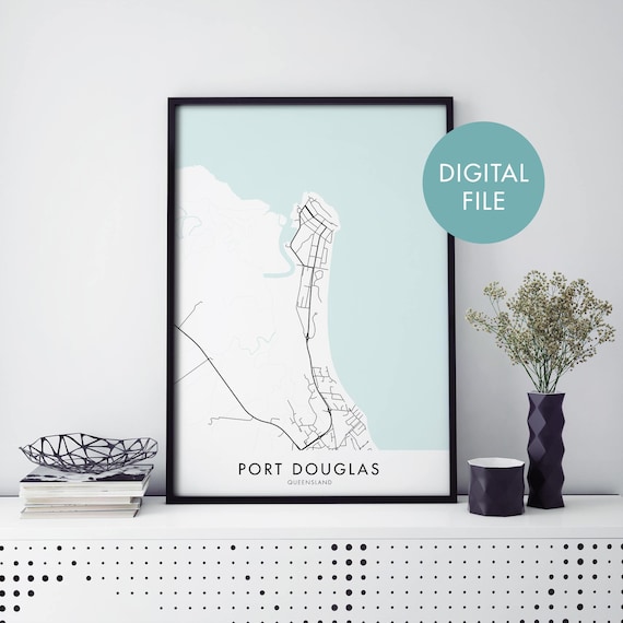 Port Douglas Queensland Australia Minimalist City Map Line Art Poster