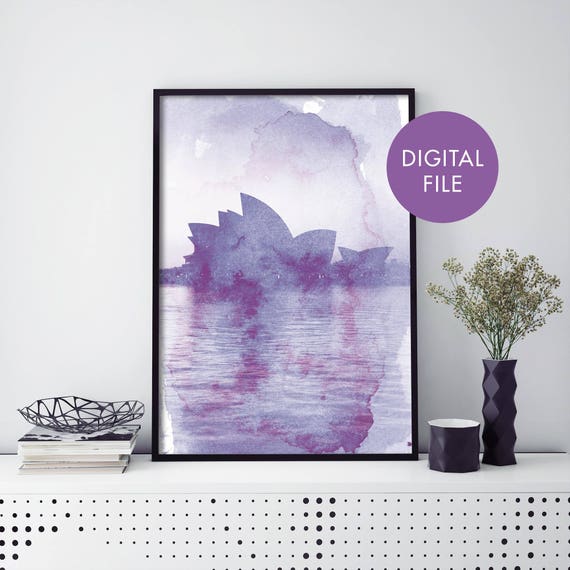 Sydney Opera House Watercolour Print Wall Art At Home File