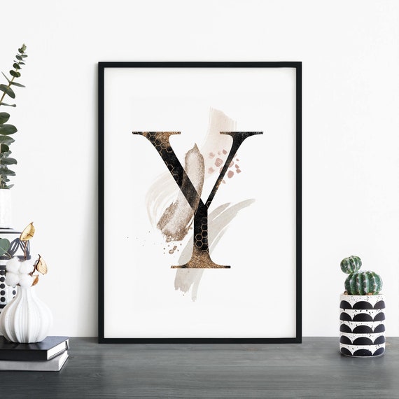 Letter Y Alphabet Abstract Print Wall Art 4x6 5x7 A4 A3 A2 A1
