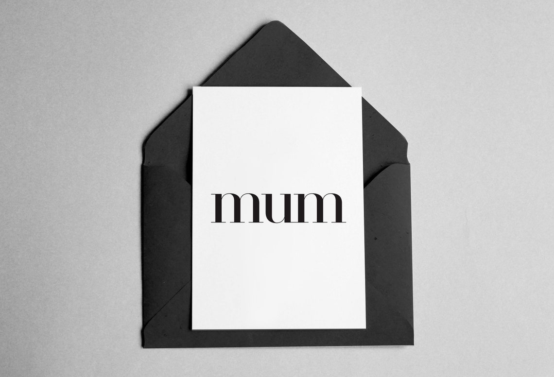 Minimal Mum Serif Typography Mother's Day Greeting Card Wall Art