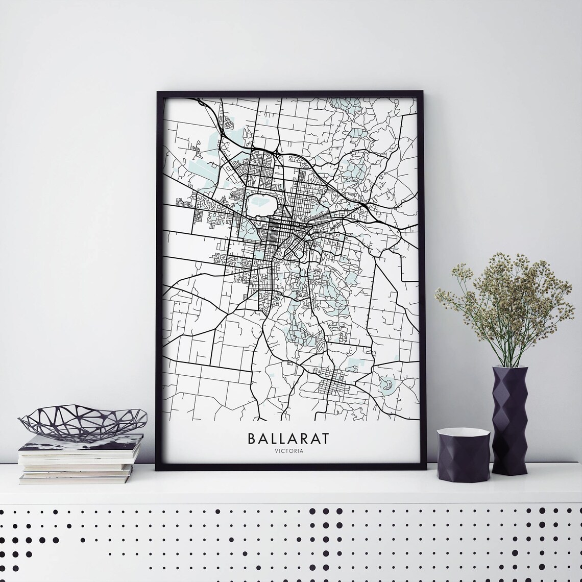 Ballarat Victoria Australia Minimalist City Street Map Poster