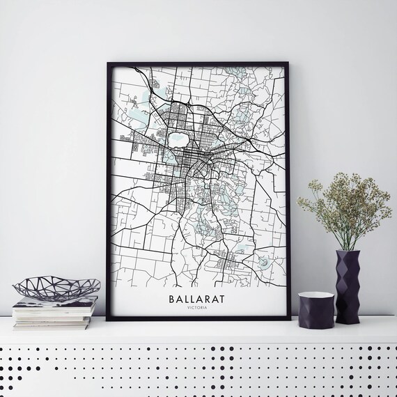 Ballarat Victoria Australia Minimalist City Street Map Poster