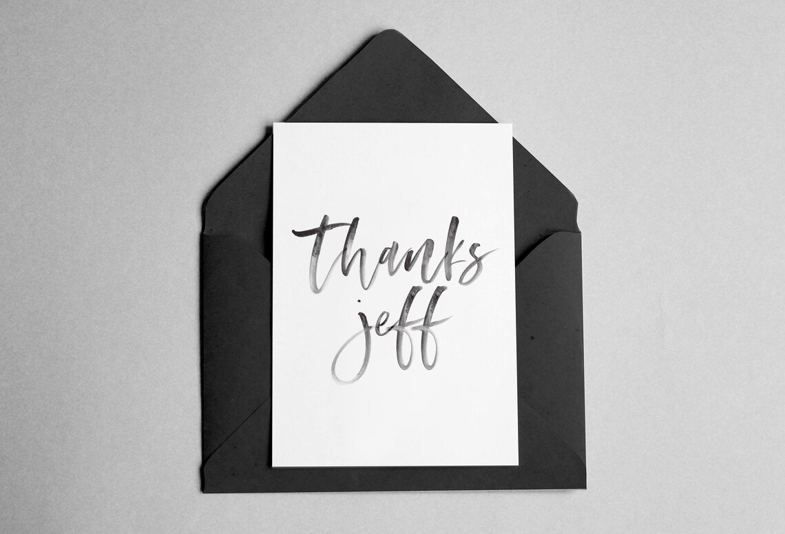 Personalized Thank You Card, Minimalist Script Art Print
