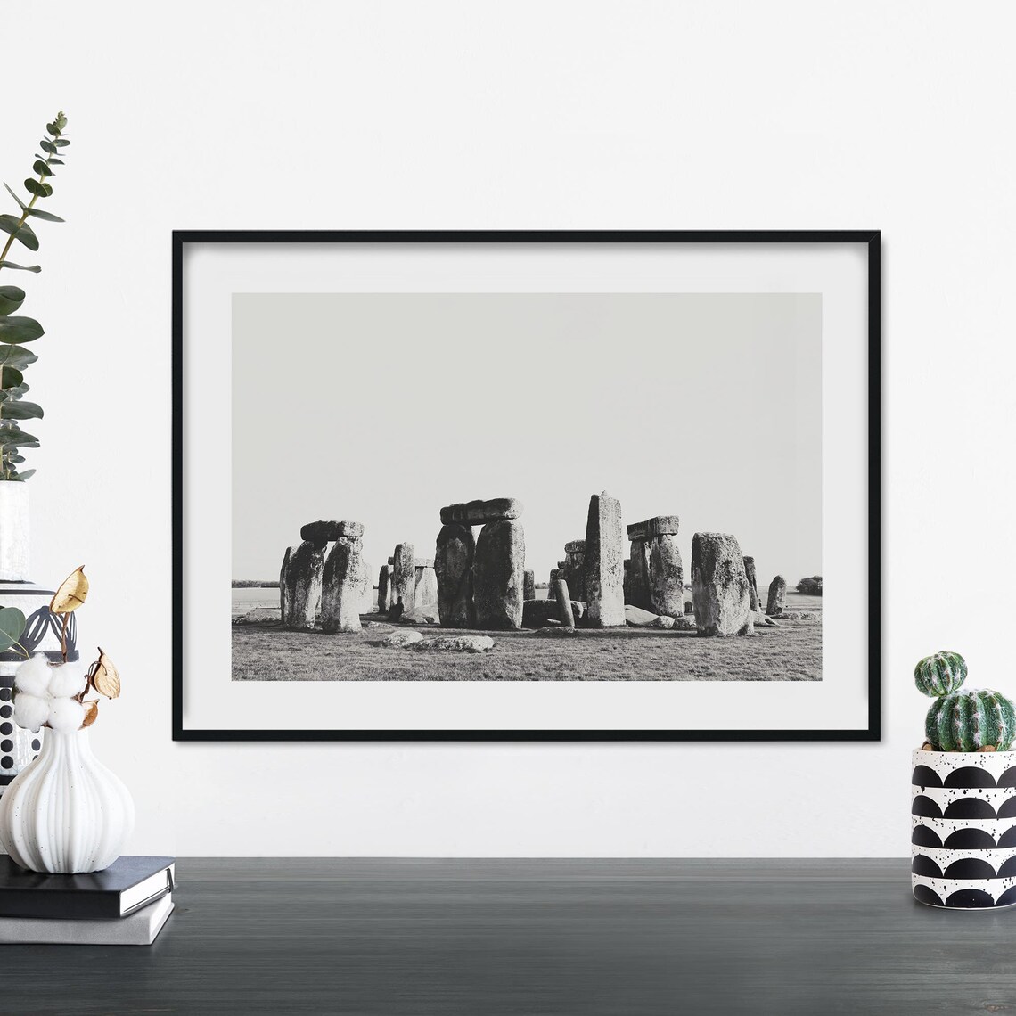 Stonehenge England Black and White Photography Landscape Poster