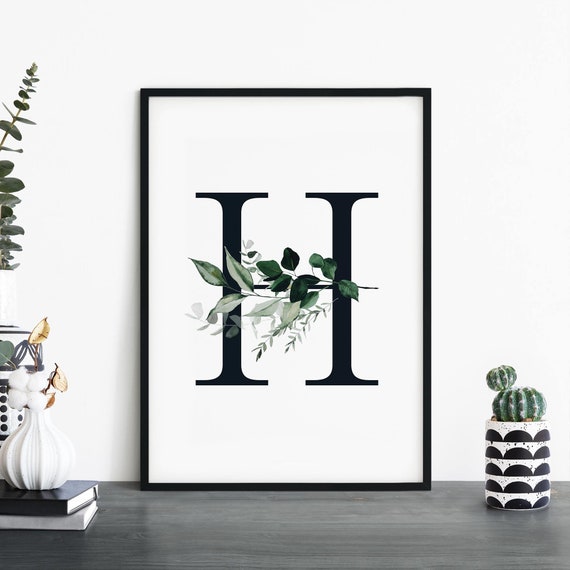 Letter H Alphabet Abstract Print Wall Art 4x6 5x7 A4 A3 A2 A1