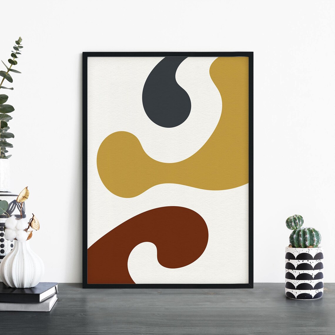 Organic Hues No19 Earthy Tones Abstract Modern Home Decor Poster