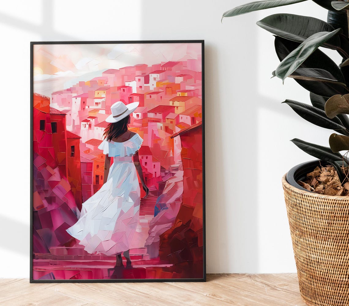 Woman Oil Painting Impasto Print Women Poster Contemporary Modern Art Poster Home Decor Abstract Art Colourful Female Prints Bedroom Decor - Image 4