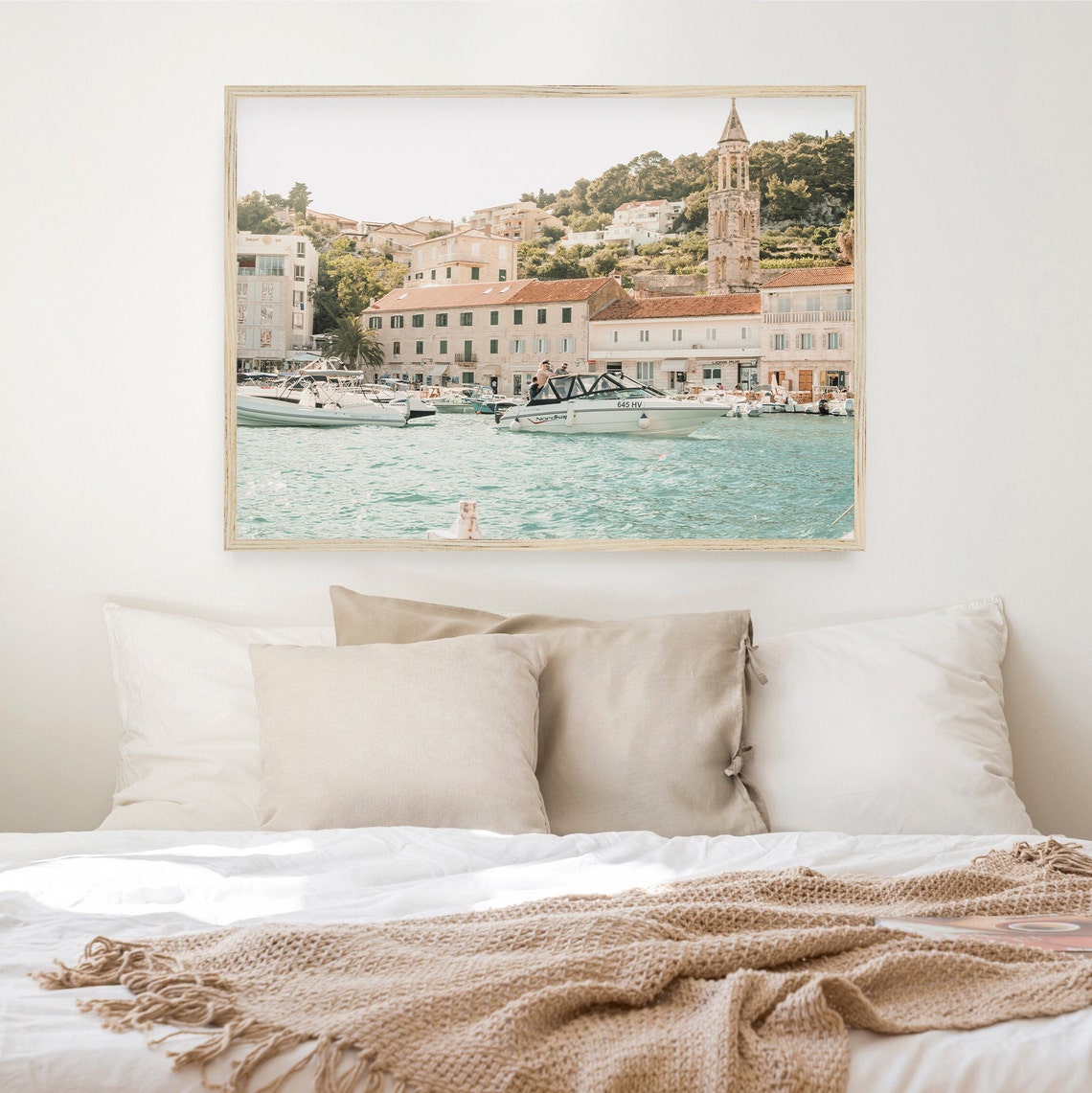 Croatian Island Harbor Town Boats Bell Tower Turquoise Water Poster - Image 3