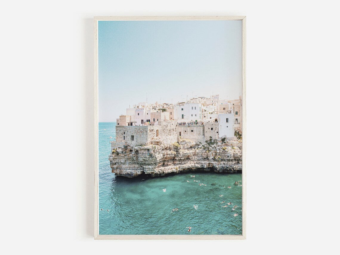 Naxos Greece Coastal Cityscape Art Print