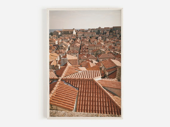 Croatia Wall Art Architecture Print Aerial Wall Art Dubrovnik Print Art Print