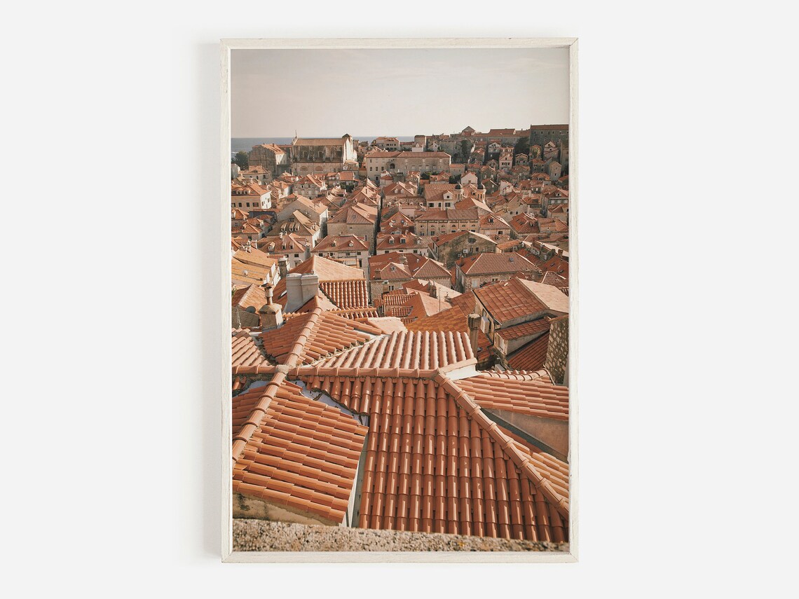 Dubrovnik Old Town Terracotta Rooftops Aerial Adriatic Croatia Poster
