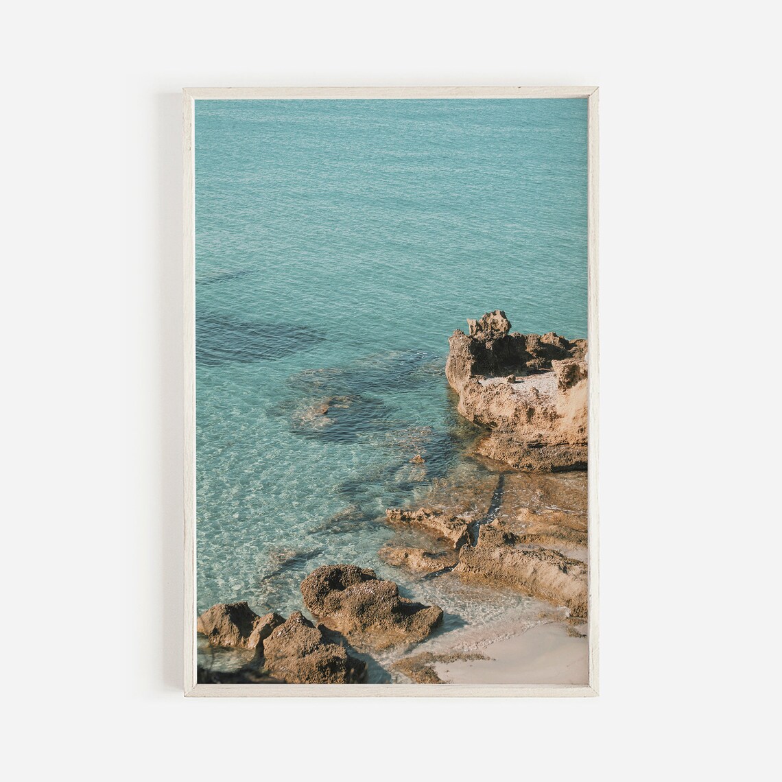 Sardinia Italy Aerial Rocky Coastline Crystal Clear Turquoise Sea Poster