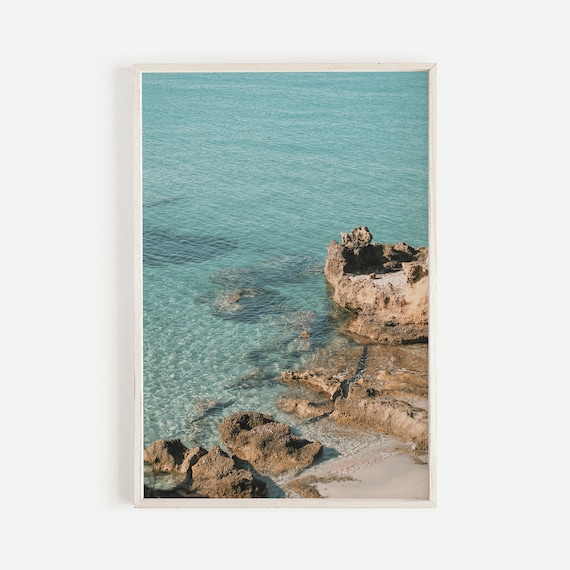 Sardinia Italy Aerial Rocky Coastline Crystal Clear Turquoise Sea Poster