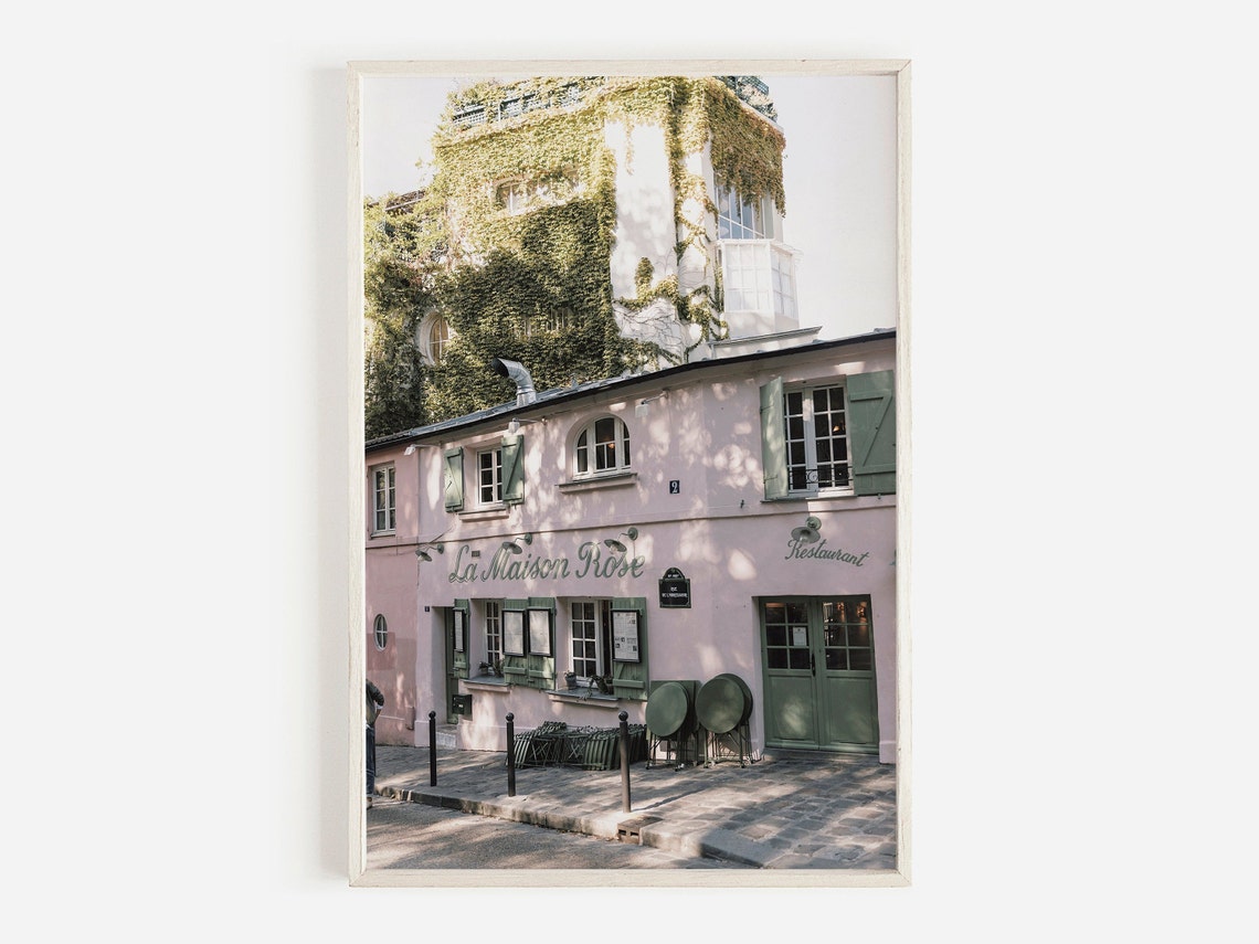 La Maison Rose Pink Restaurant Montmartre Paris Vintage Charm Poster