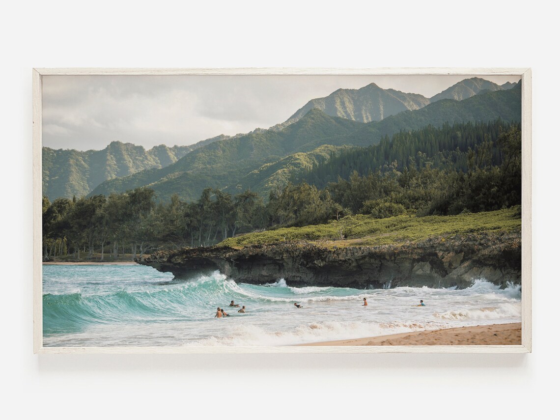 Hawaii Surfboard Art Print, Summer Coastal Decor