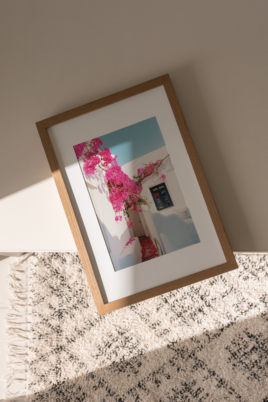 Santorini Greece Photography Art Print, Pink Bougainvillea - Image 3