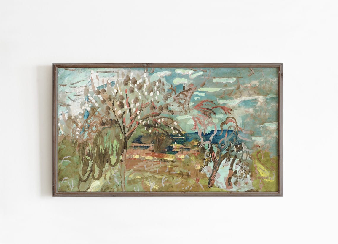 Impressionist Flowering Trees Colorful Garden Painting Poster - Image 3