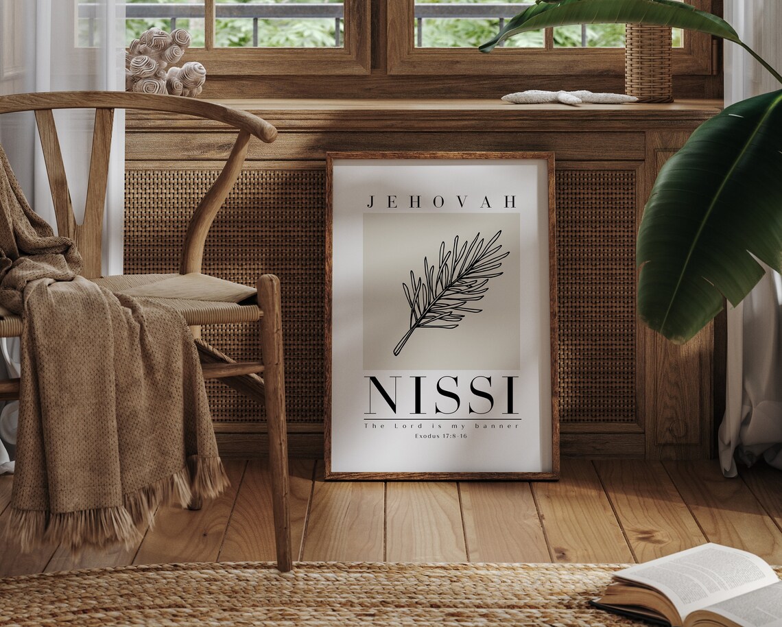Jehovah Nissi Exodus 17:8-16 Minimalist Bible Verse Print - Image 7
