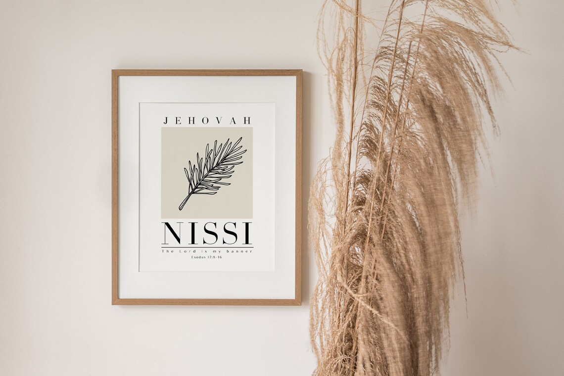 Jehovah Nissi Exodus 17:8-16 Minimalist Bible Verse Print - Image 3