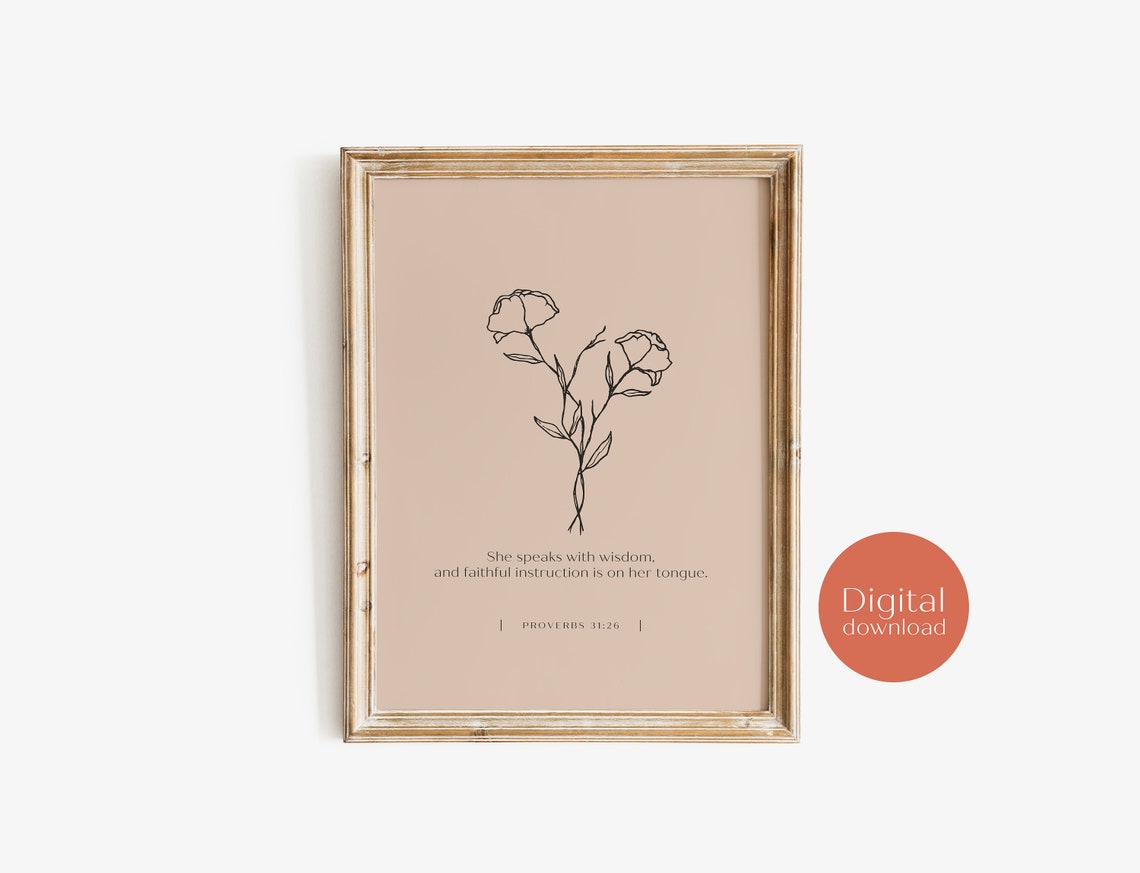 Proverbs 31 26 She Speaks With Wisdom Faithful Instruction Poster - Image 4