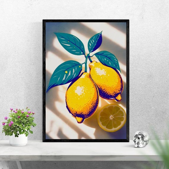 Vibrant Lemon Wall Art High Resolution 300 Dpi For Kitchen Decor