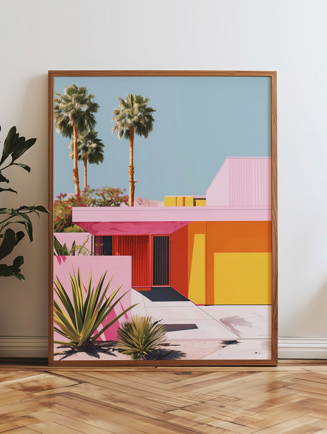 Colorful Palm Springs Modern House Midcentury Architecture Poster - Image 3