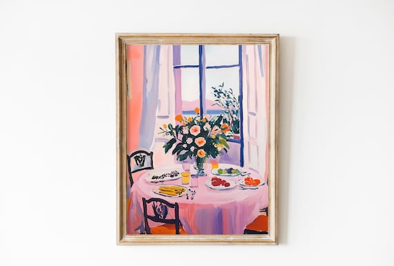 Matisse Inspired Open Window Breakfast Fauvist Dining Art Print
