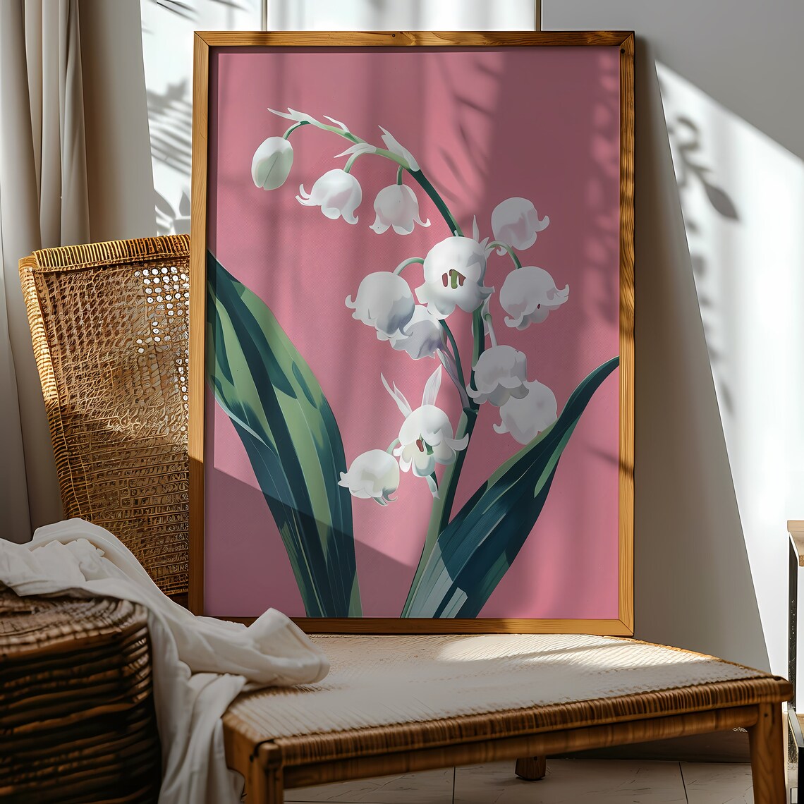 Lily Of The Valley Pink Vintage Flower Art Print - Image 2