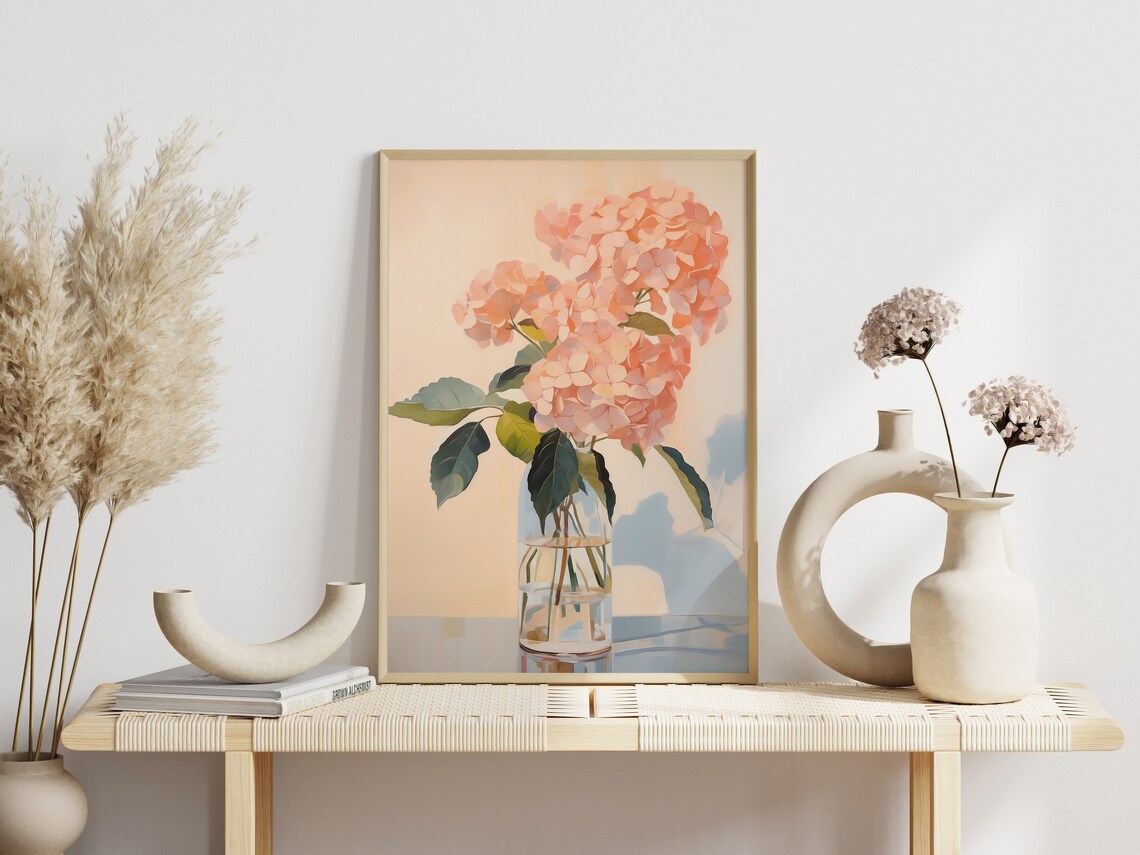 Hydrangea Painting Vintage Flower Print, Danish Pastel - Image 3