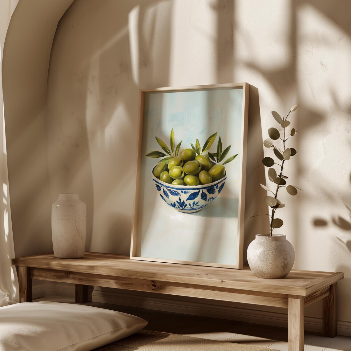 Green Olives Minimalist Mediterranean Art Print - Image 3