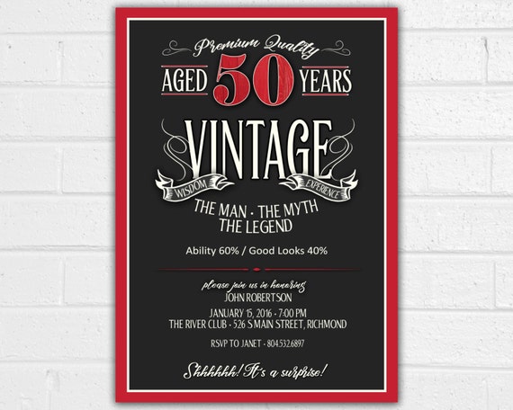 50th Birthday Whiskey Label, Aged To Perfection