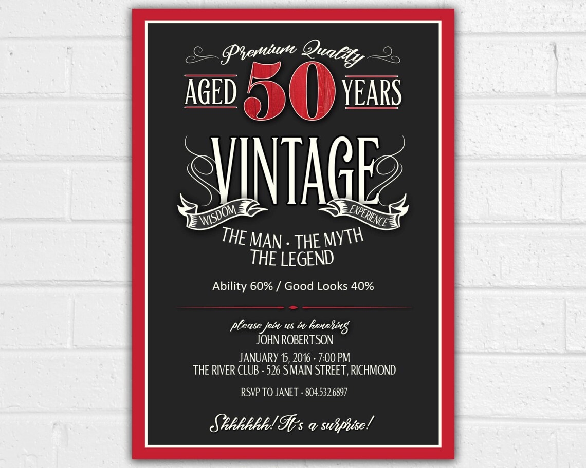 50th Birthday Whiskey Label, Aged To Perfection