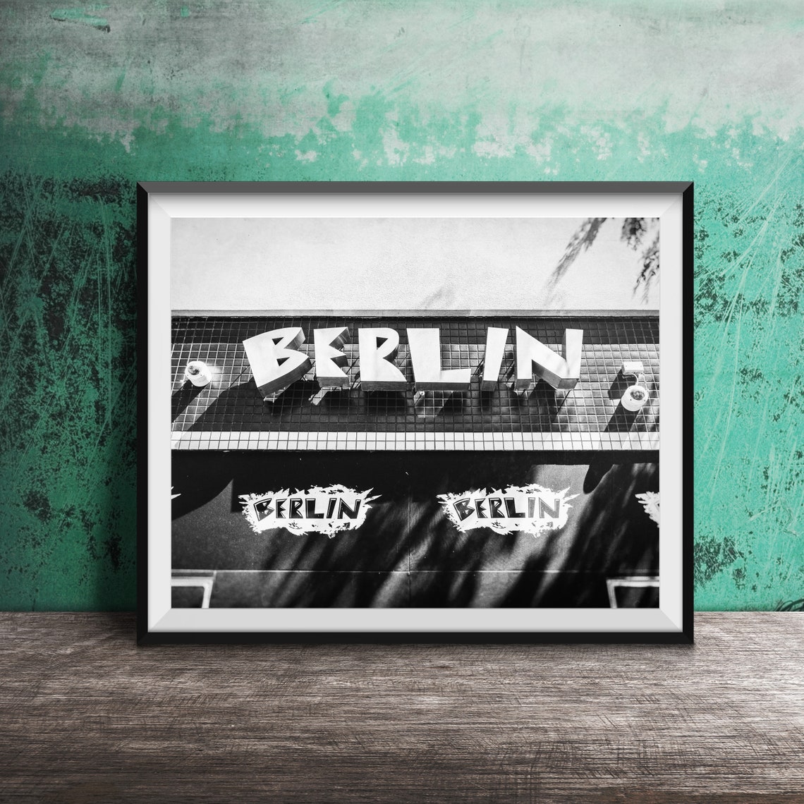 Berlin Nightclub Sign On Blue Tile Facade Chicago Nightlife Poster - Image 2
