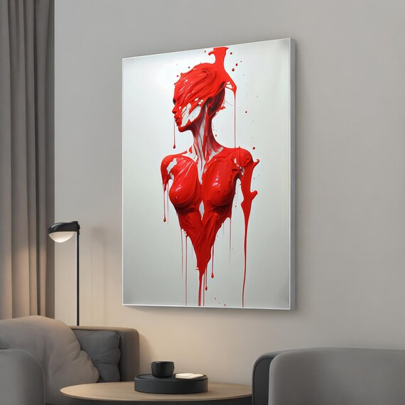 Fashion Woman Silhouette Luxury Home Decor Canvas Painting Elegant Girl Art Wall Stylish