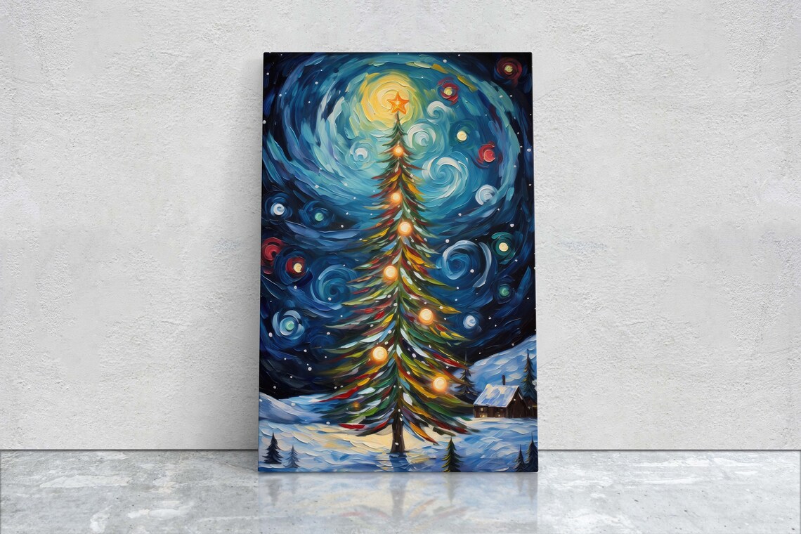 Starry Christmas Tree, Van Gogh-Inspired Art Print