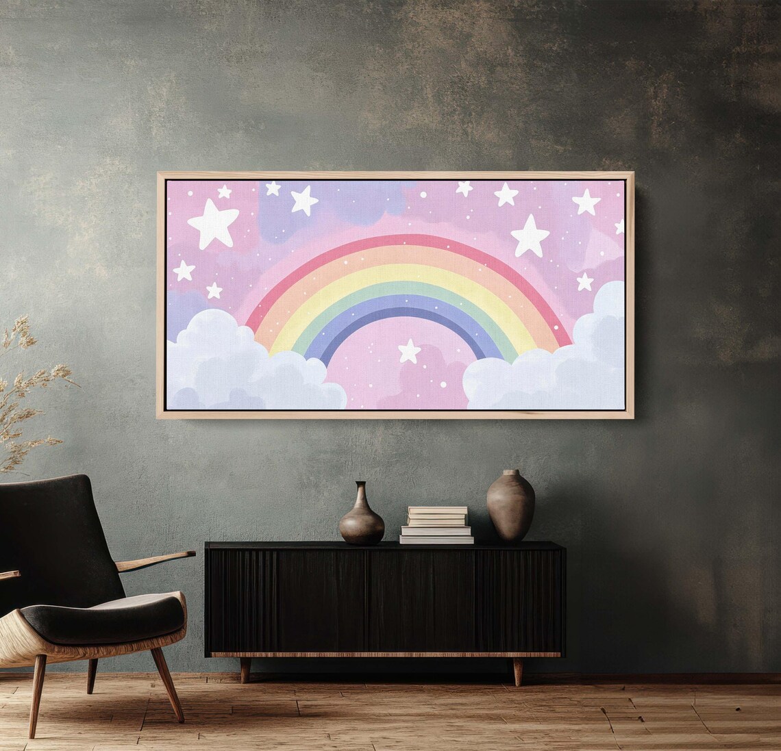 Rainbow Clouds Nursery Art, Girls Room Decor - Image 3
