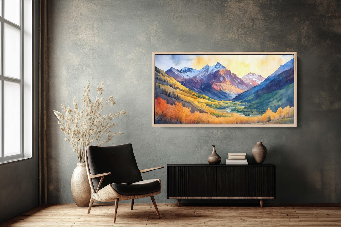 Telluride Colorado Fall Mountains Landscape Art Print - Image 3
