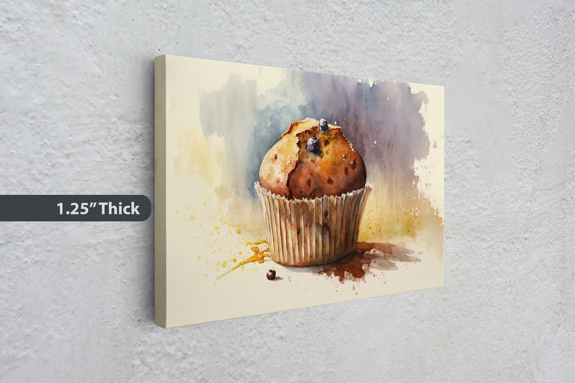 Watercolor Blueberry Muffin Bakery Pastry Art Kitchen Decor Poster - Image 3