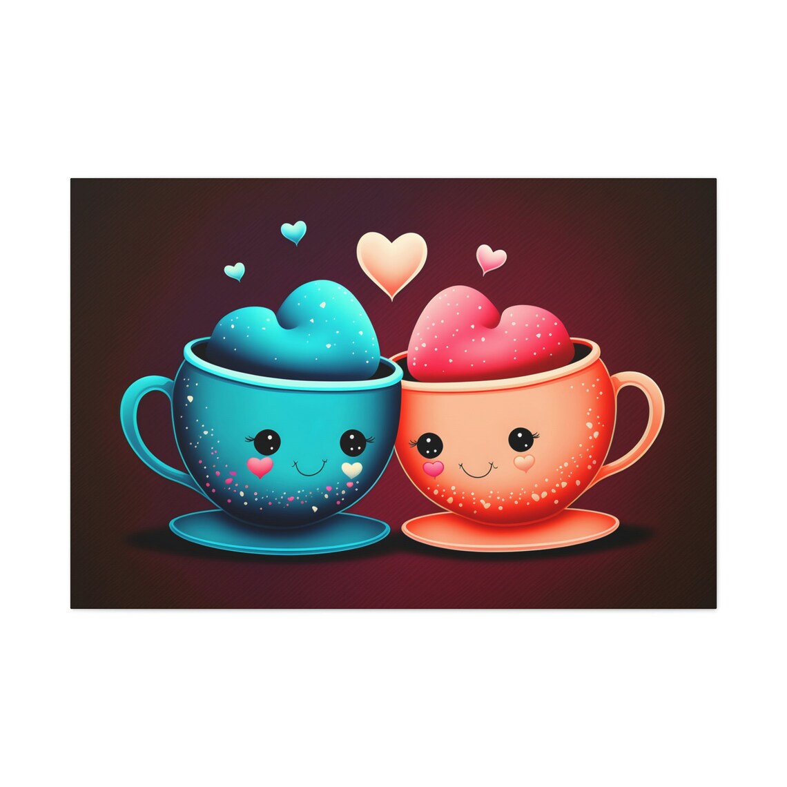 Cute Mugs In Love Art Print