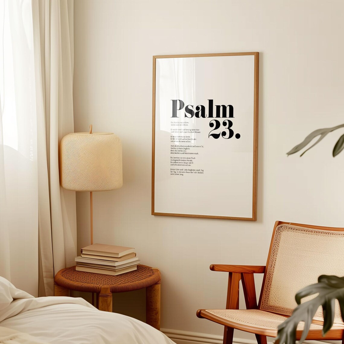 Psalm 23 German Bible Verse, Minimalist Poster - Image 3