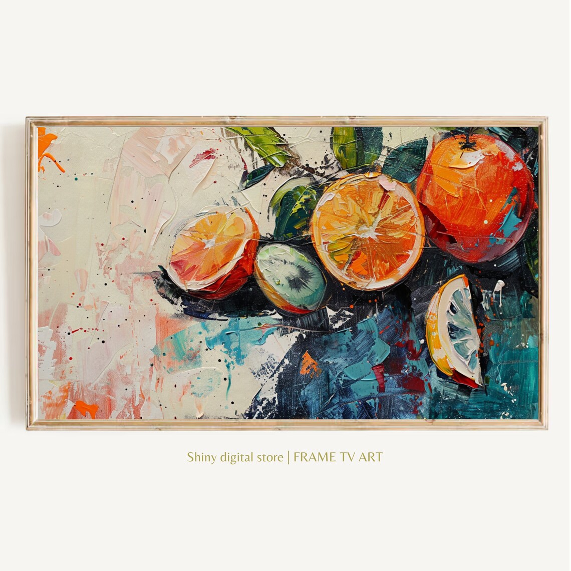 Vintage Abstract Fruit Still Life, Spring Art