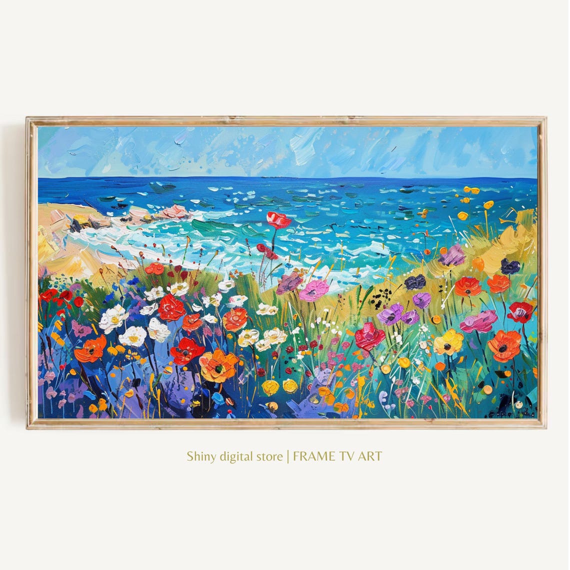 Coastal Wildflower Tv Art Summer Tv Art Frame Tv Art Spring Tv Art Wildflower Art Beach Decor Vintage Beach Tv Art Floral Art