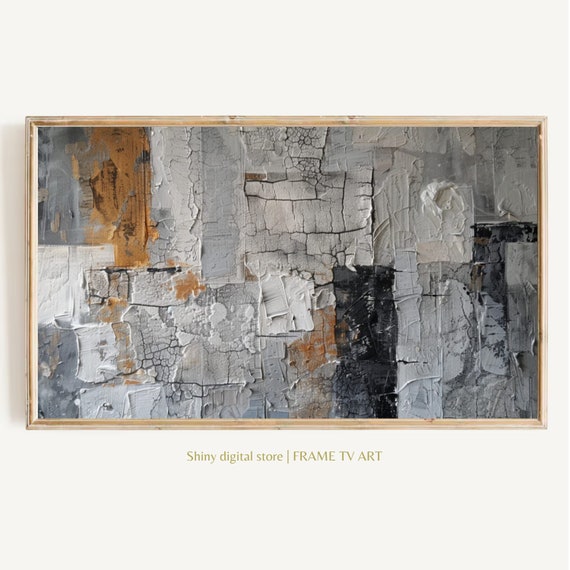 Frame Tv Art Abstract Textured Neutral Frame Tv Art Tv Art Neutral Tones Art For Frame Tv