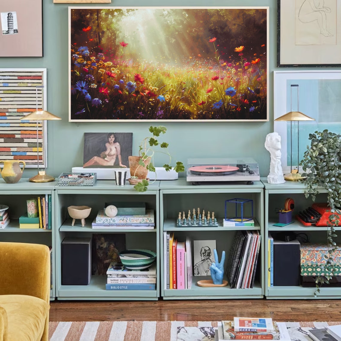 Sunbeam Wildflower Field Magical Forest Light Colorful Bloom Poster - Image 2