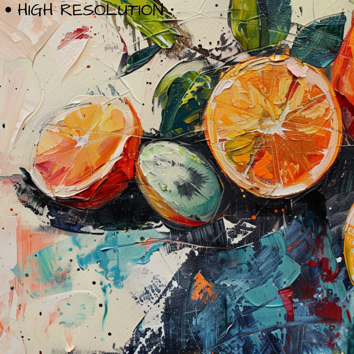 Vintage Abstract Fruit Still Life, Spring Art - Image 3