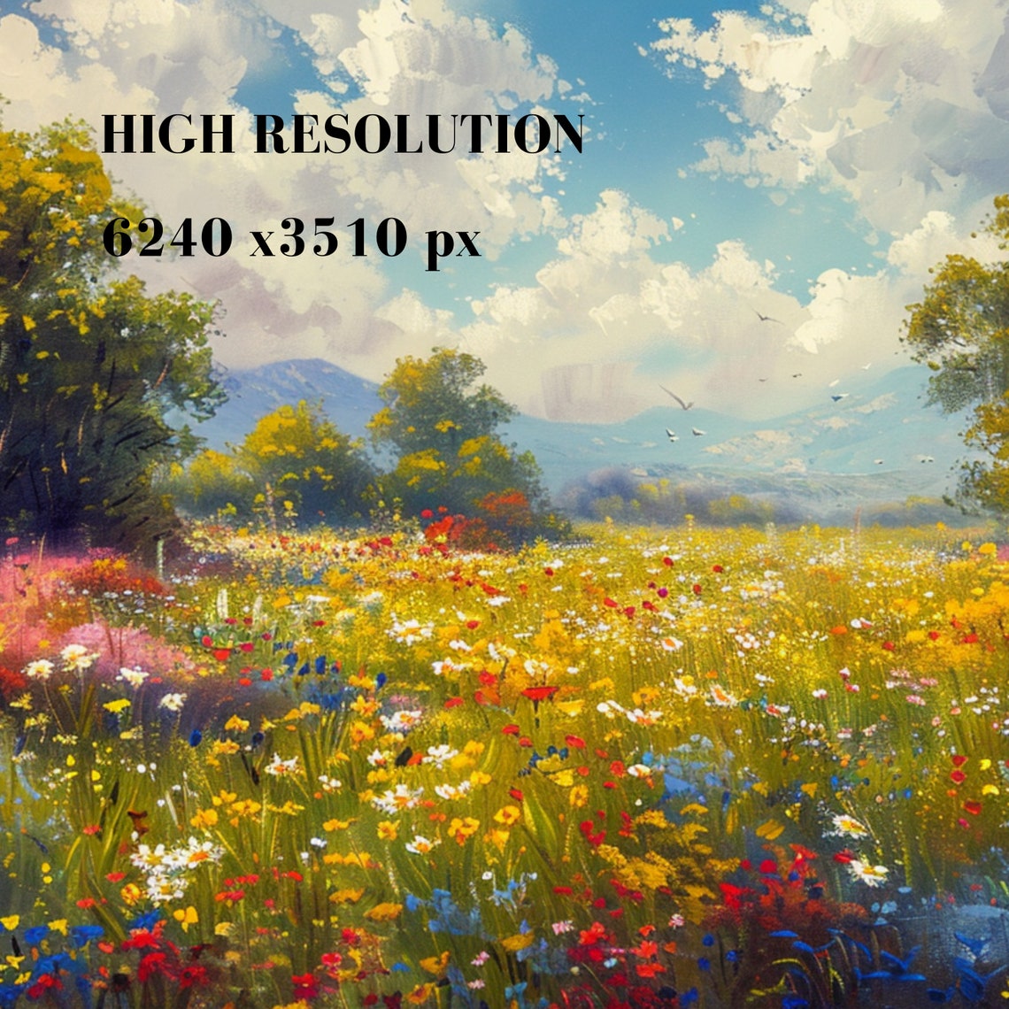 Field Of Flowers Frame Tv Art Spring Flowers Spring Art Wildflower Painting Tv Art Flower Decor Frame Tv Art Wildflower Oil Painting - Image 3
