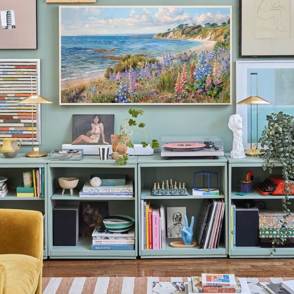 Coastal Wildflower Tv Art Summer Tv Art Frame Tv Art Spring Tv Art Wildflower Art Beach Decor Vintage Beach Tv Art Floral Art - Image 2