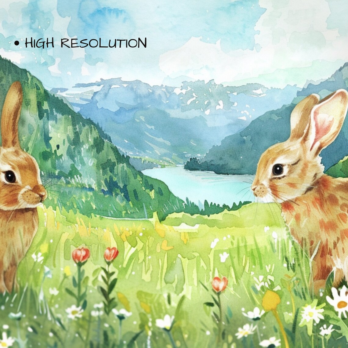 Easter Bunny Frame, Spring Floral TV Art - Image 3