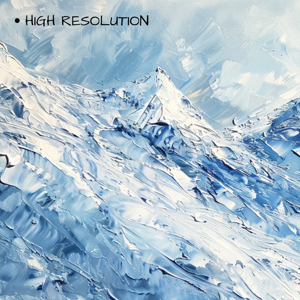 Winter Abstract Frame, Mountain Snow Minimalist Art - Image 3